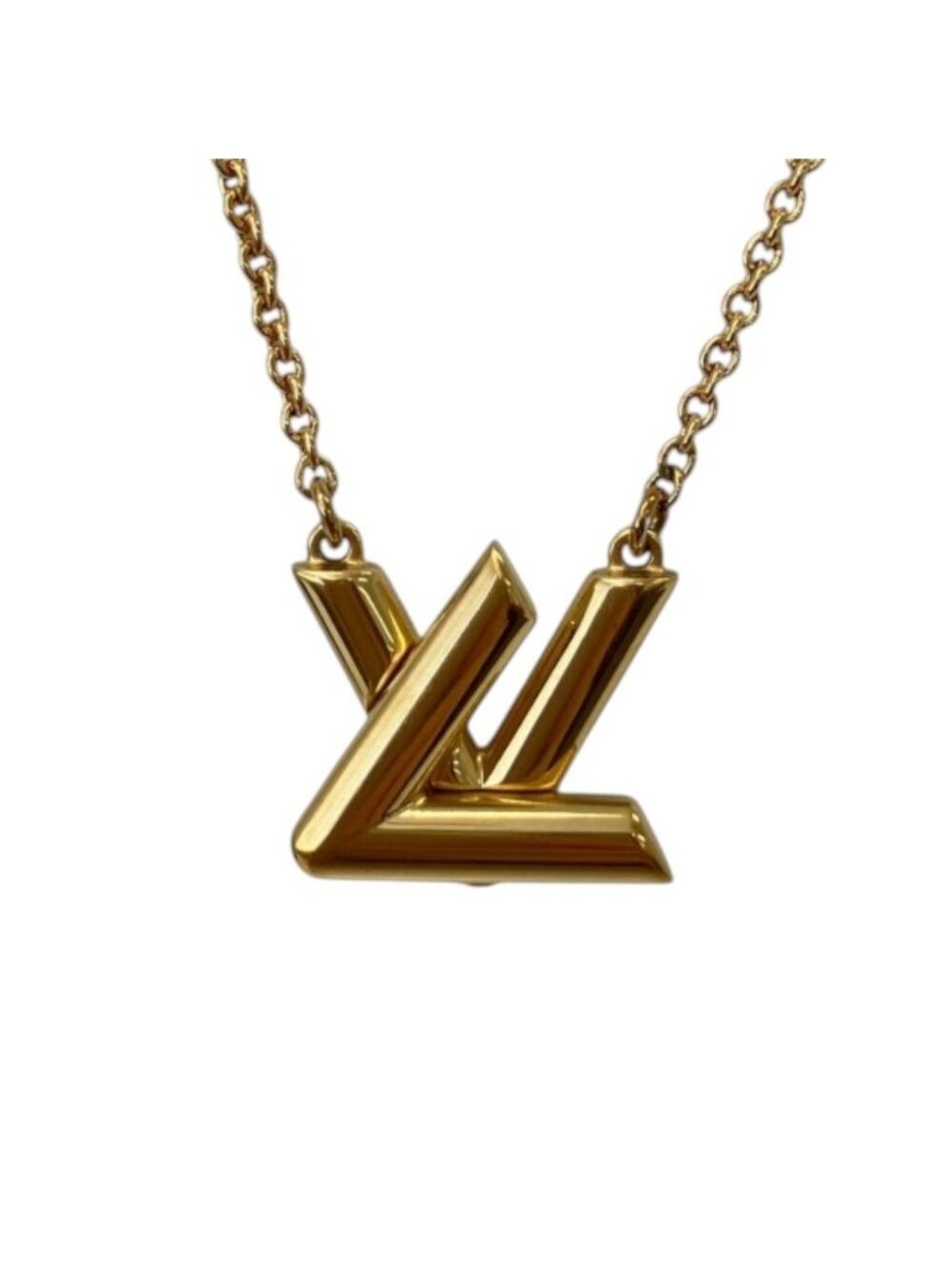 Louis Vuitton LV Twist Chain Necklace Gold Colored